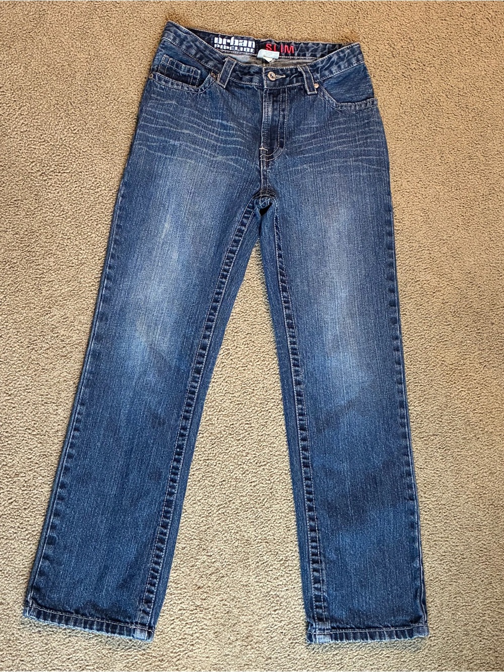 urban pipeline Slim Straight Pants Boys Youth Sz 16 Regular Denim Blue Jeans